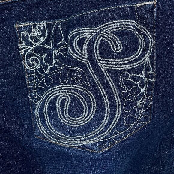 Southpole Juniors Jean Size 5 Dark Wash Low Rise Contrast Stitching Y2K S-Pocket - Picture 3 of 13